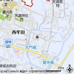 福岡県筑後市西牟田3972周辺の地図