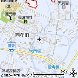 福岡県筑後市西牟田3973周辺の地図