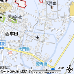 福岡県筑後市西牟田3955周辺の地図