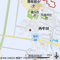 福岡県筑後市西牟田1859周辺の地図