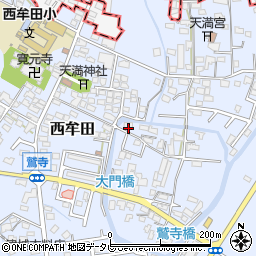 福岡県筑後市西牟田3974周辺の地図