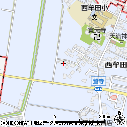 福岡県筑後市西牟田1846周辺の地図