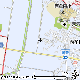 福岡県筑後市西牟田1847周辺の地図