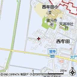 福岡県筑後市西牟田1784周辺の地図