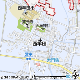 福岡県筑後市西牟田3898周辺の地図