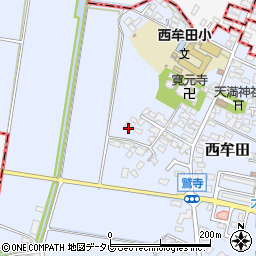 福岡県筑後市西牟田1779周辺の地図