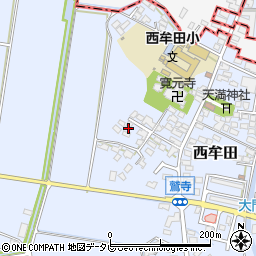 福岡県筑後市西牟田1787周辺の地図