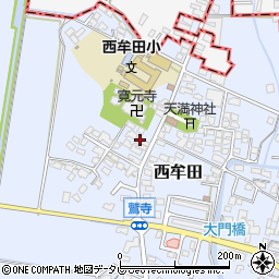 福岡県筑後市西牟田1832周辺の地図