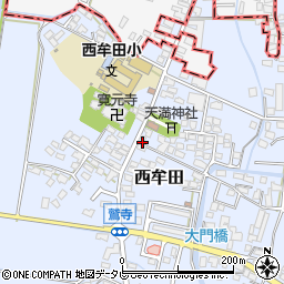 福岡県筑後市西牟田3979周辺の地図