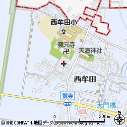 福岡県筑後市西牟田1831周辺の地図