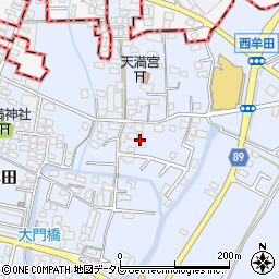 福岡県筑後市西牟田4094周辺の地図