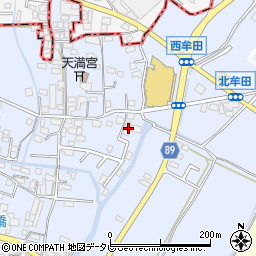 福岡県筑後市西牟田4098周辺の地図