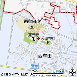 福岡県筑後市西牟田1819周辺の地図