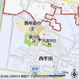 福岡県筑後市西牟田1814周辺の地図