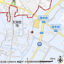 福岡県筑後市西牟田4319周辺の地図