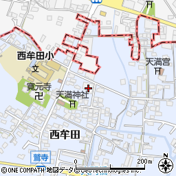 福岡県筑後市西牟田4009周辺の地図