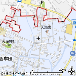 福岡県筑後市西牟田4071周辺の地図