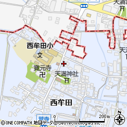 福岡県筑後市西牟田4011周辺の地図