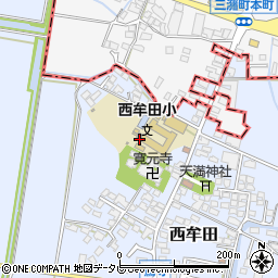 福岡県筑後市西牟田1802周辺の地図