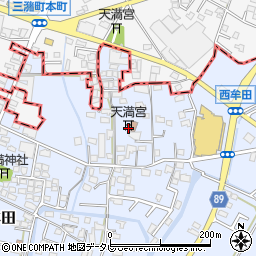 福岡県筑後市西牟田4069周辺の地図
