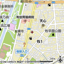 豊和銀行牧支店周辺の地図