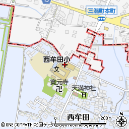 福岡県筑後市西牟田1692周辺の地図