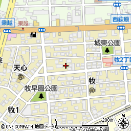 大分県大分市牧2丁目3周辺の地図