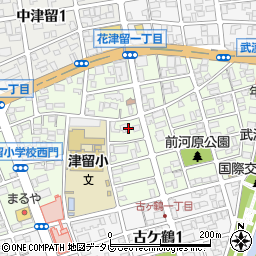 大分県大分市東津留1丁目8周辺の地図