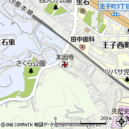 本因寺周辺の地図
