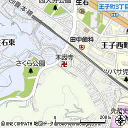 本因寺周辺の地図