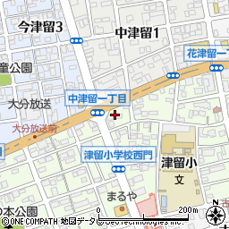 大分県大分市東津留1丁目1周辺の地図