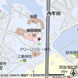 福岡県筑後市西牟田6362周辺の地図