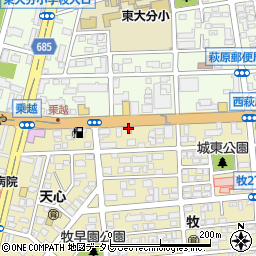 吉野家 １９７号線大分萩原店周辺の地図