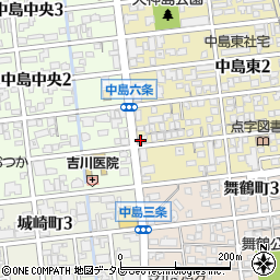 木田クリーニング店中島本社工場周辺の地図