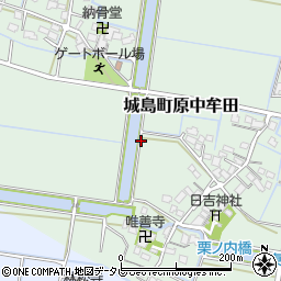 福岡県久留米市城島町原中牟田周辺の地図