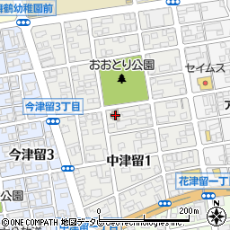 津留地区公民館周辺の地図