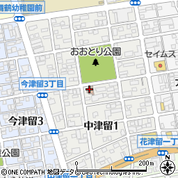 津留地区公民館周辺の地図