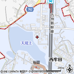 福岡県筑後市西牟田6381周辺の地図