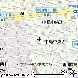 大分県大分市中島中央2丁目3周辺の地図