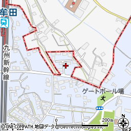 福岡県筑後市西牟田6348周辺の地図