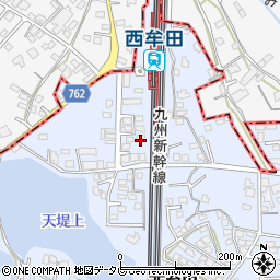 福岡県筑後市西牟田6386周辺の地図