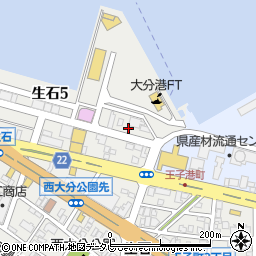 菊池木材株式会社　西大分営業所周辺の地図