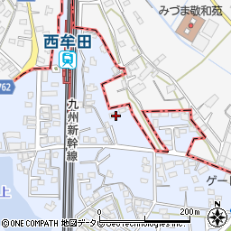 福岡県筑後市西牟田6383周辺の地図