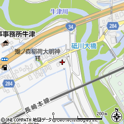 佐賀県小城市牛津町上砥川91周辺の地図