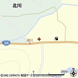愛媛県北宇和郡鬼北町奈良成川周辺の地図