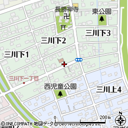 三川下公民館前周辺の地図