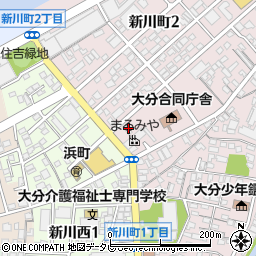 セブンイレブン大分新川町店周辺の地図