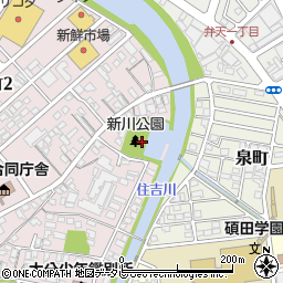 新川公園トイレ周辺の地図