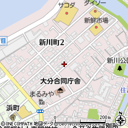 大分県大分市新川町周辺の地図
