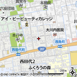 佐賀県佐賀市西田代1丁目2周辺の地図